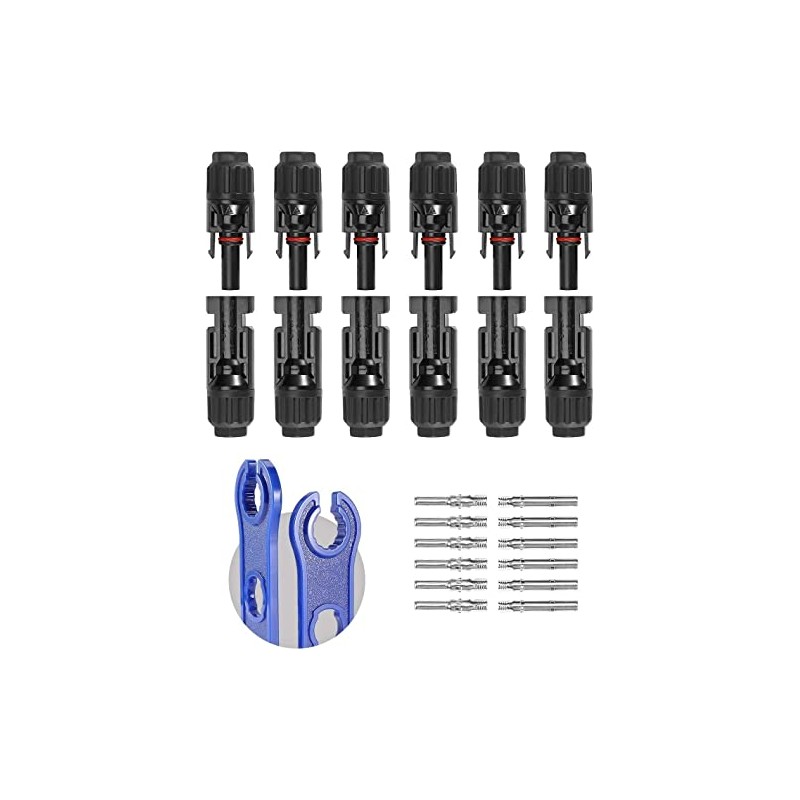 16 Pcs Solar Connectors with 1 Pair Wrenches Solar Panel