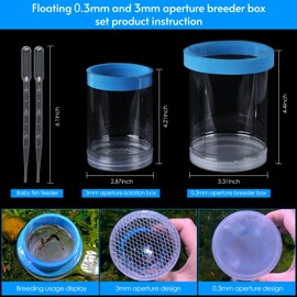 middlefloatingbreederbox Breeder Box for Fish Tank Isolation Aquarium Separator Hatchery Incubator for Guppy Baby Betta Saltwater Clownfish Coral Aggressive or Injured Fish (Middle Two-Piece Set)