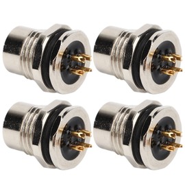 M12 4 Core D Type Female Chassis Connector UV Resistant for Sensors Actuators Motors Rail Transportation