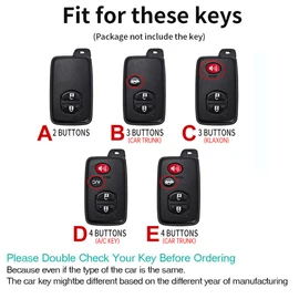 ontto Metal Car Key fob Cover Fit for Toyota Aqua RAV4 Land Cruiser Crown Camry Prado 150 Corolla Prius for Subaru Foreste XV Key case Keyring Key Shell Holder Keychain Accessories 4 Button Black D
