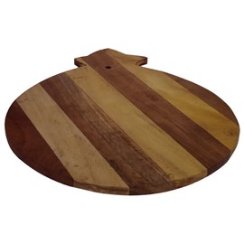 Purpledip Wooden Cutting, Carving, Chopping Serving Board, Hand Carved Chef Board For Slicing Meat Veggies Bread Crackers Fruits Spices Pear Shape (11054)