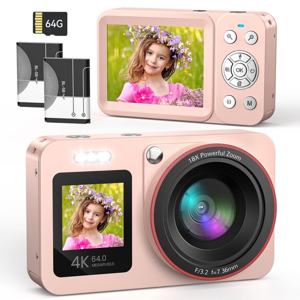 Digital Camera 4K 64MP FHD Photo Camera for Children Camera