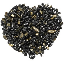 mookaitedecor 1 Pound Gold Obsidian Tumbled Chip Stones Crushed Tumblestone Crystals Healing Home Decoration