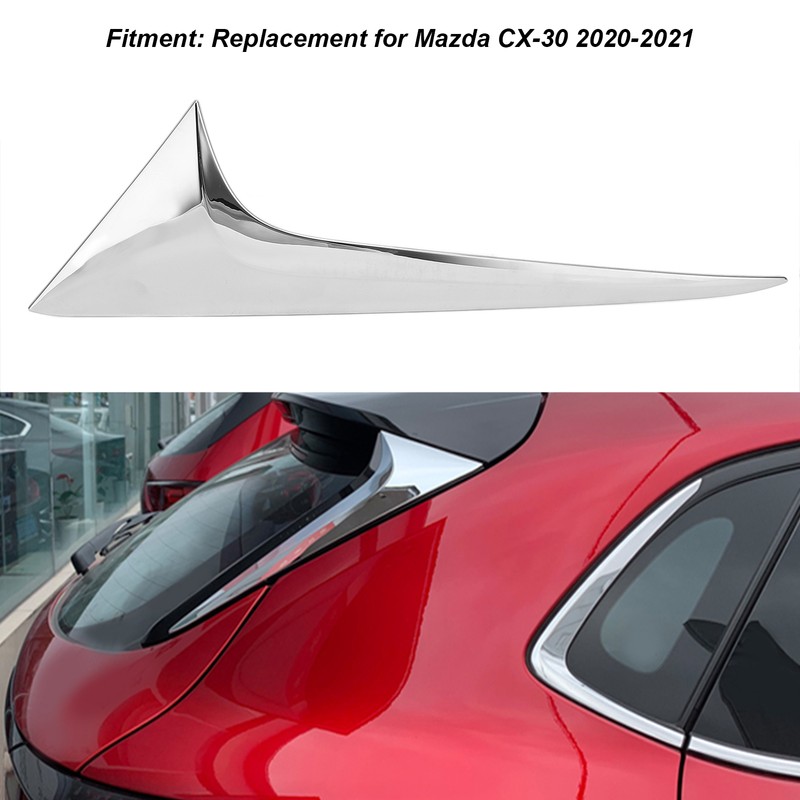 2Pcs/Set Rear Window Side Spoiler Wing Splitter Trim ABS Chrome