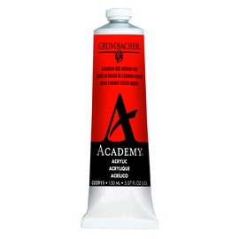 Grumbacher Academy Acrylic Paint, 150ml/5.07 oz Metal Tube, Cadmium Red Medium Hue (C02911)