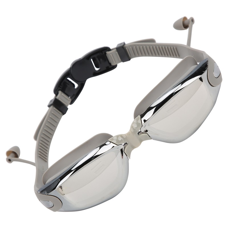 Waterproof Anti Fog Swimming Goggles Electroplating AntiUV Glasses with Earplug