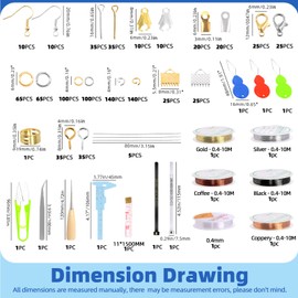 Glarks 957Pcs Jewelry Making Supplies Kit includes Jewelry Pliers Tools, Jewelry Wires, Jewelry Findings, Needles for Jewelry Making and Repair