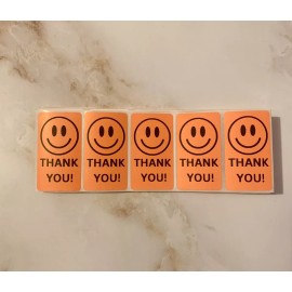 Doordash 40 Pcs thank you stickers Smiley Face Smile Orange Small Business Packaging Diy