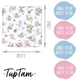 TupTam Baby Changing Mat with Cotton Cover Patterned Lion Leaves Beige Size: 75 x 85 cm