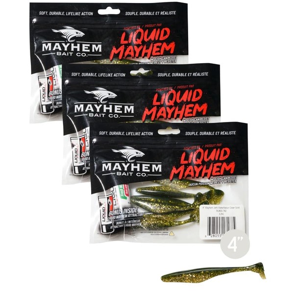 Liquid Mayhem 4" Jerk - Watermelon Clear Gold - Soft