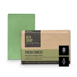 BLN SOAP Fresh Forest Noble Fir & Swiss Pine Men's Soap: Solid Body Soap for Men, Shower Soap Made from Natural Ingredients, No Hormones, Vegan, Plastic-Free, Palm Oil, Made in Germany, 135 g