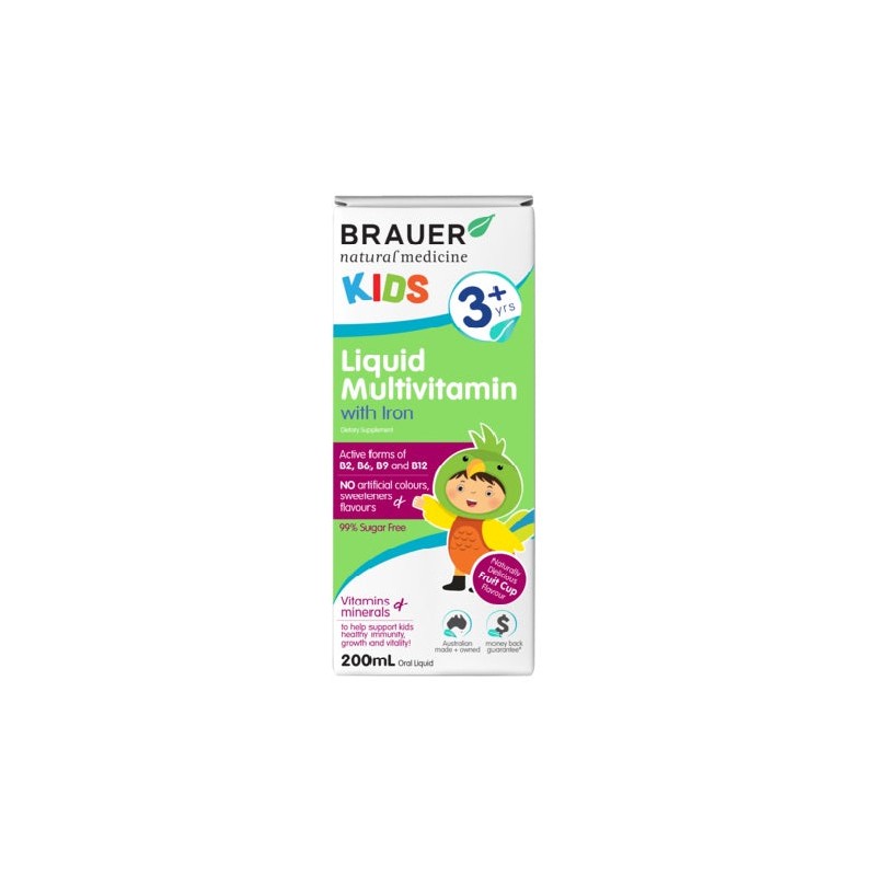 Brauer Kids Liquid Multivitamin With Iron 200ml