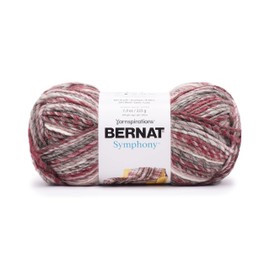 Bernat Symphony Pomegranate Punch Yarn - 2 Pack of 225g/8oz - Wool Blend - 5 Bulky - 309 Yards - Knitting/Crochet