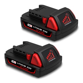 ATcuji 2 PACK 18V 4.0AH 48-11-1820 Compact Battery Pack for 18V 36Wh 2.0 AH 1.5 Ah 3.0 Ah Battery Compatible with Milwaukee 18V Lithium XC Cordless Power Tools M18 48-11-1820 2.0Ah 3.0Ah 1.5Ah Battery