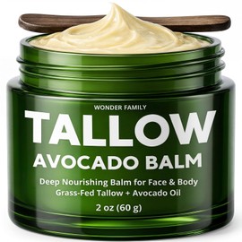 WONDER FAMILY- Bálsamo de sebo y aguacate: a diferencia de la mayoría de los humectantes faciales, nuestra crema facial de sebo de res alimentado con pasto está mejorada con aguacate natural, aceite d