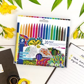 STAEDTLER - Paquete de 20 Bolígrafos Noris de Fibra, Variedad de Colores, 1.0mm, 326 C20