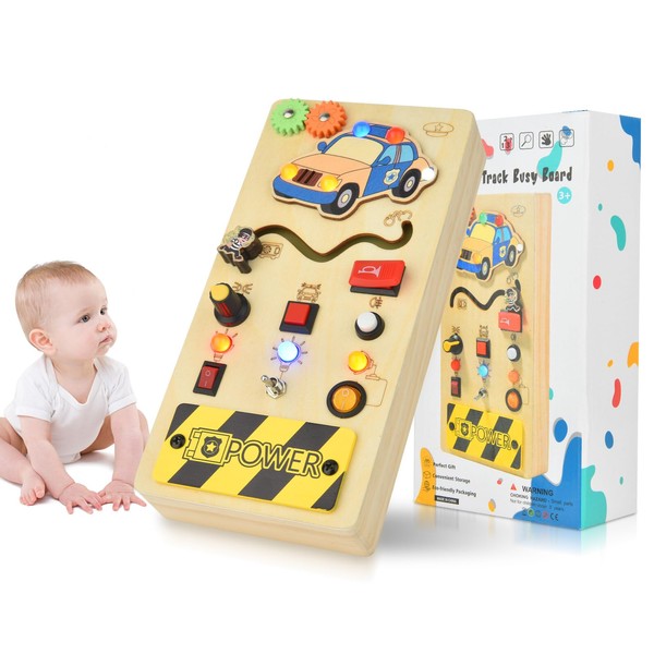 Montessori Busy Board, Montessori Toy from 1 Year, Busy Board