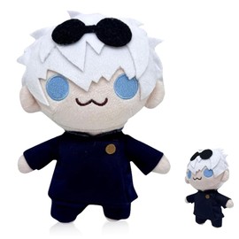 Bogoro Gojo and Geto Plush Animal, Anime Plush Key Pendant, Plush Animal, 22 cm Gojo and Geto Plush, Anime Figure Plush Pillow, Cartoon Toy Cushion, Sofa Decoration for Fans