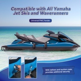 ColleRain Jet Ski Bumpers, Universal PWC Fenders Fit Yamaha Jet Skis, Waverunner Bumpers with Quick Attachment for Jet Ski Fender, 2 Pack, Black
