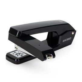 Deli Swing-Arm Swivel Stapler, 25 Sheet Capacity, 360 Degree Rotate Desktop Staplers for Booklet or Book Binding, Black