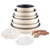 Pots and Pans Set Nonstick - YIIFEEO Stackable Camping Cookware