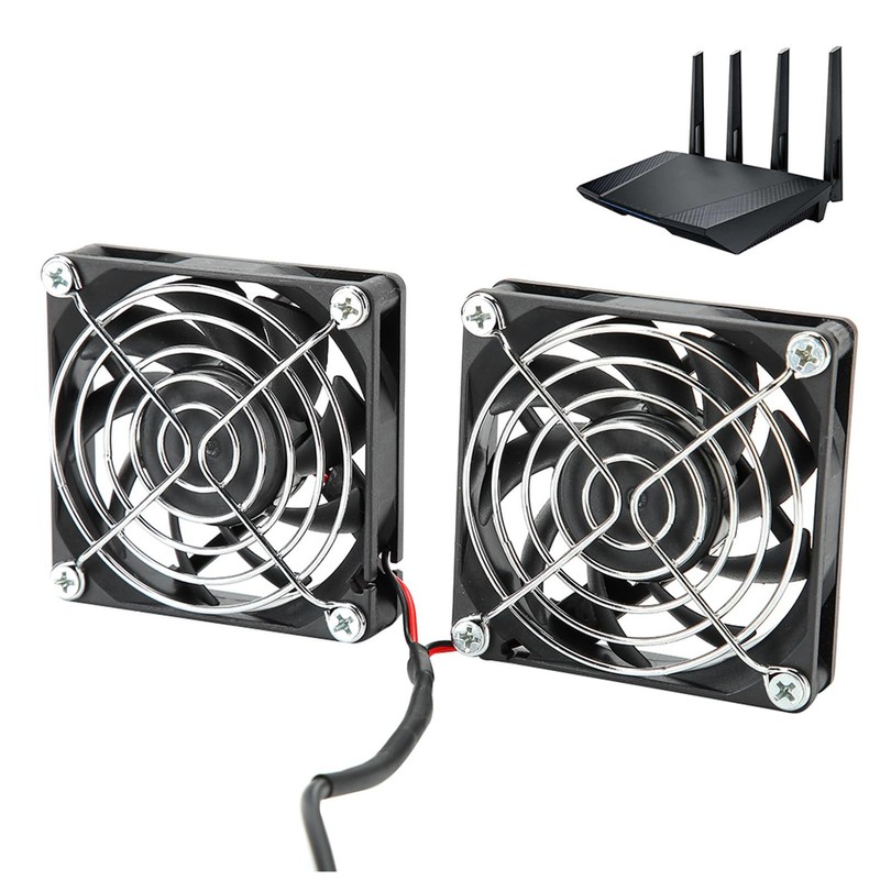 Dual Fan Router Heat Dissipation Cooler, 5V USB Computer Fan,