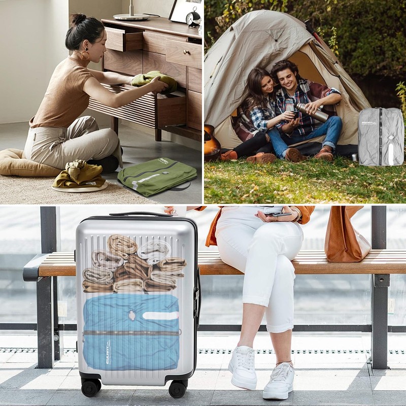 EULANT TPU Vacuum Bags for Travel, Reusable Compression Bags for