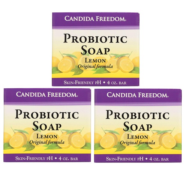 Massey’s CF 100% Natural Probiotic Soap - Powerful Tea Tree and Lemon Body Soap - 4oz Lemon Scent- Pack of 3