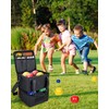 Bocce Ball Bag,Portable Bocce Ball Storage Case Holds 8 Balls,Double-Layer