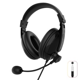 Morpheus 360 Basic Multimedia Stereo Headset - Adjustable Microphone - Lightweight Comfortable Design - Soft Eco Leather Ear Cushions - Over Ear - Black - HS3000S