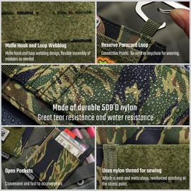 Mini Wallet Men's Small Nylon Palm Size Pocket Organiser Thin Wallet Men's Small – The Perfect Hanging Companion – 6 Card Compartment, ID Compartment, Note Compartment, Change Compartment, Camouflage,