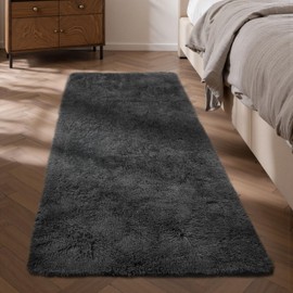 Sour Lemon Rugs Living Room 60x120cm, Grey Runner rug for Bedroom, Washable Anti Slip Fluffy Rug Shaggy Soft Modern Floor Carpets Mat Beside Rugs for Kids Hallway Living Room