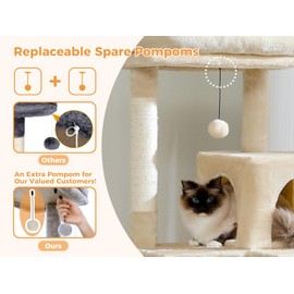 MUTTROS Replacement Cat Tree Balls - Set of 6-Beige