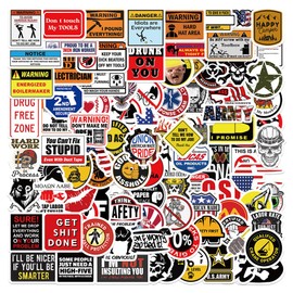 200 PCS Hard Hat Stickers for Tool Box, Helmet, Funny Stickers for Adults, Prank Meme Vinyl and Waterproof Decals for Mechanics, Electricians, Union, Oilfield, Military, Construction, Welders