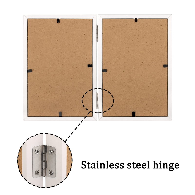 ORIVAN 4x6 Double Picture Frames Hinged Folding Photo Frames Vertical