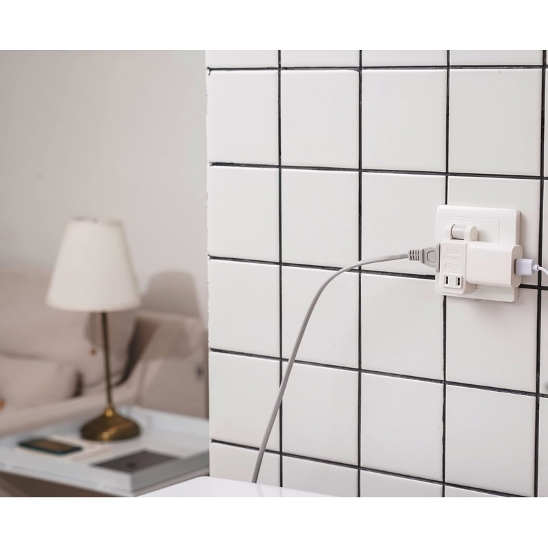 TOP-FLEX Outlet Tap 180° Swing Plug, Compact, Ultra Thin Design,