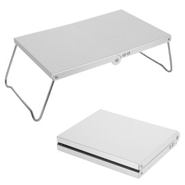 Ultralight Mini Outdoor Table Foldable Aluminum Alloy Camping Table with Carry Bag for Outdoor Cooking, Picnic, Camp, Barbecue (Silver)