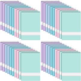 Cholemy 30 Pack Office Spiral Steno Pads Bulk 6 x 9 Inch 60 Sheets Pastel Spiral Notebook White Paper Gregg Rule Assorted Pastel Color Covers Note Pads for University College