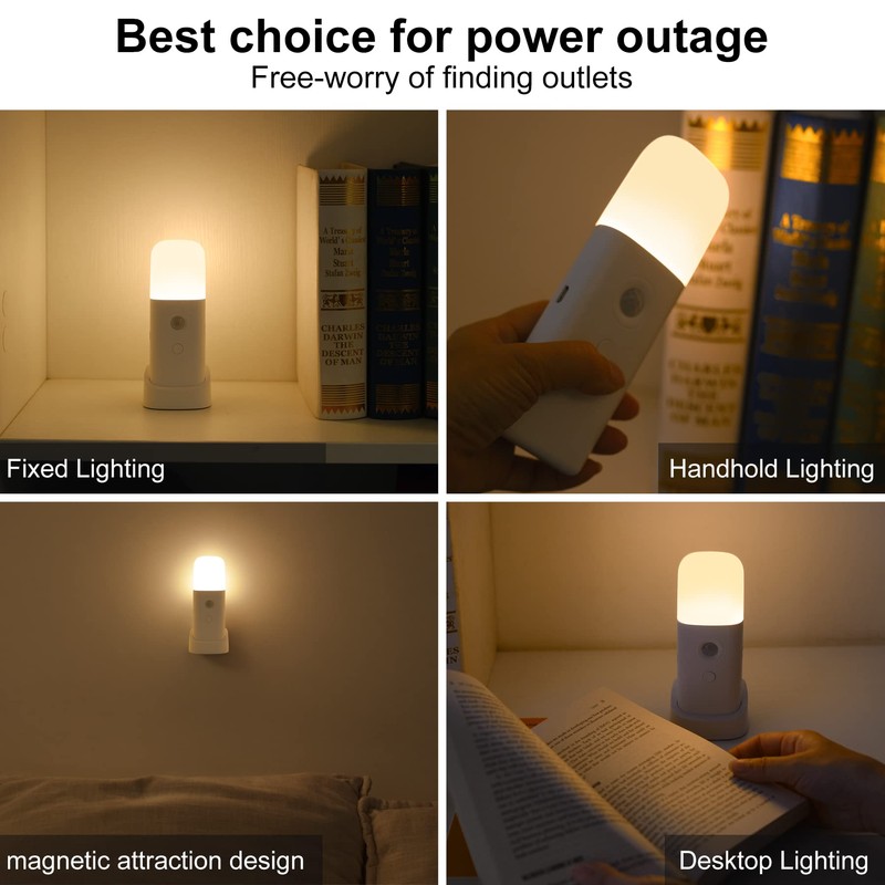 CREWEEL Motion Sensor Night Lights Indoor, Rechargeable Night Light Battery
