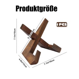 Plate Stand for Stand, 16.6 cm Plate Holder, Plate and Wooden Plate Stand, Picture Frame Holder