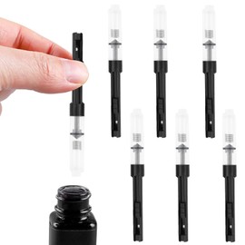 6 Pack Black Universal Fountain Pen Ink Converter, Push in Fountain Pen Ink Converter, Fill InkAbsorber Resistant and Deft Writing and Correction Supplies Pens and Refills(Pull-Out Style)
