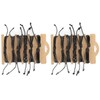 2Sets Adjustable Braided Bracelet Metal Inlaid Wristband Retro Style Cuff