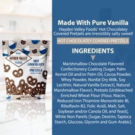 Hayden Valley Foods Hot Chocolatey Covered Pretzels - 5 oz Bags (Pack of 3) - No Artificial Flavors, Preservatives or Colors - Gourmet Bulk Holiday Snacks