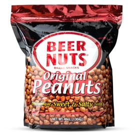 BEER NUTS Original Peanuts - Sweet & Salty Bar Nuts - Gluten Free, Kosher, Low Sodium Peanut Snacks Made In The USA - 46oz Resealable Bag (Pack of 1)