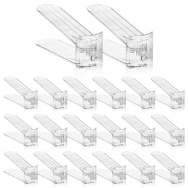 MOOKNAT Clear Shoe Slot Organizer, 24 Pack Adjustable Shoe Slots Organizer for Closet Clear Shoe Stackers Shoe Rack Holder Shoe Space Savers for a Pair of Shoes