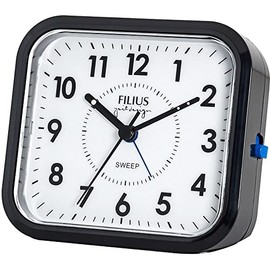 Filius 0529-17 Wecker ohne Ticken Quarz 10 x 9 cm Schwarz