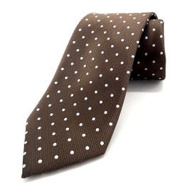 Scott Allan Collection Men's Brown Tie | Brown Ties for Men | Corbatas para marrón | Mens Brown Necktie Polkadot