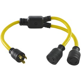 Conntek YL630L630 30 Amp 250V 3' Y-Adapter Cord L6-30P to NEMA L6-30R