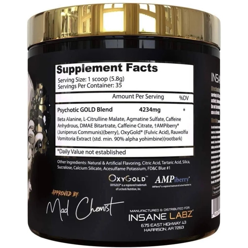 Suplemento Insane Labz Cafeína sabor bomba de cereza de 203g