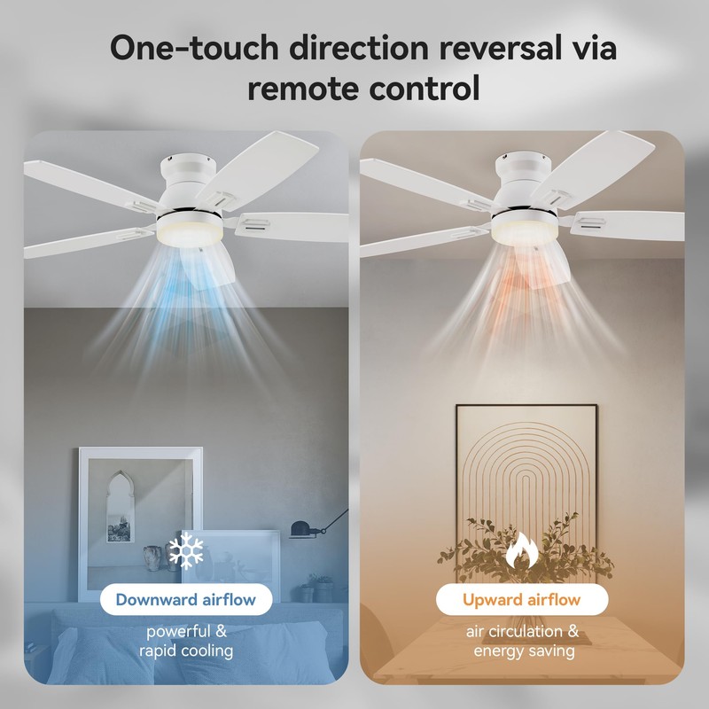 SUNMORY 42" Ceiling Fans with Lights and Remote/APP Control, Low